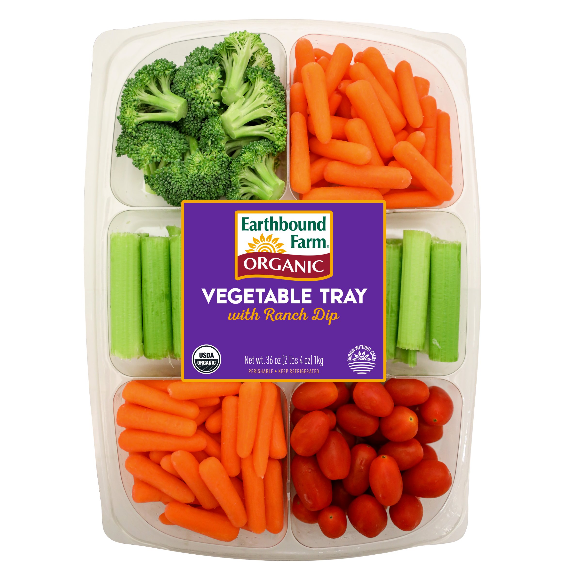 Earthbound Farm Organic Vegetable Tray with Ranch Dip - Shop Snack ...