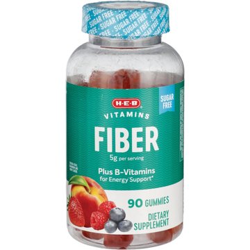 H-E-B Fiber & B-Vitamins Dietary Supplement Gummies, 90 ct