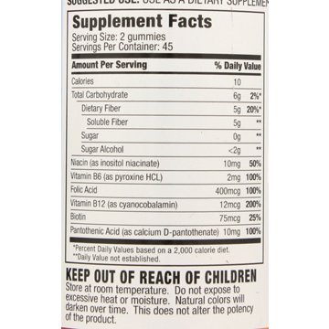 H-E-B Fiber & B-Vitamins Dietary Supplement Gummies, 90 ct