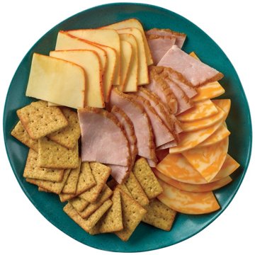 Meal Simple by H-E-B Snack Tray - Ham, Cheese & Wheat Crisps, 10.2 oz