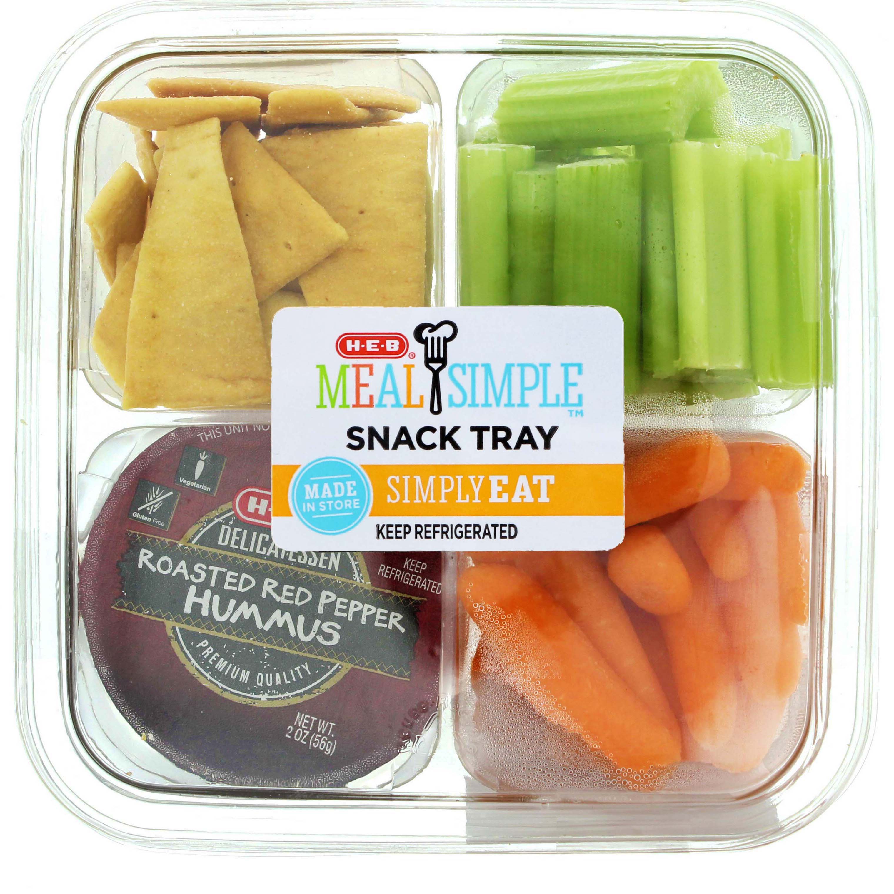 HEB Meal Simple Hummus and Veggies Snack Tray Shop Snack Trays at HEB