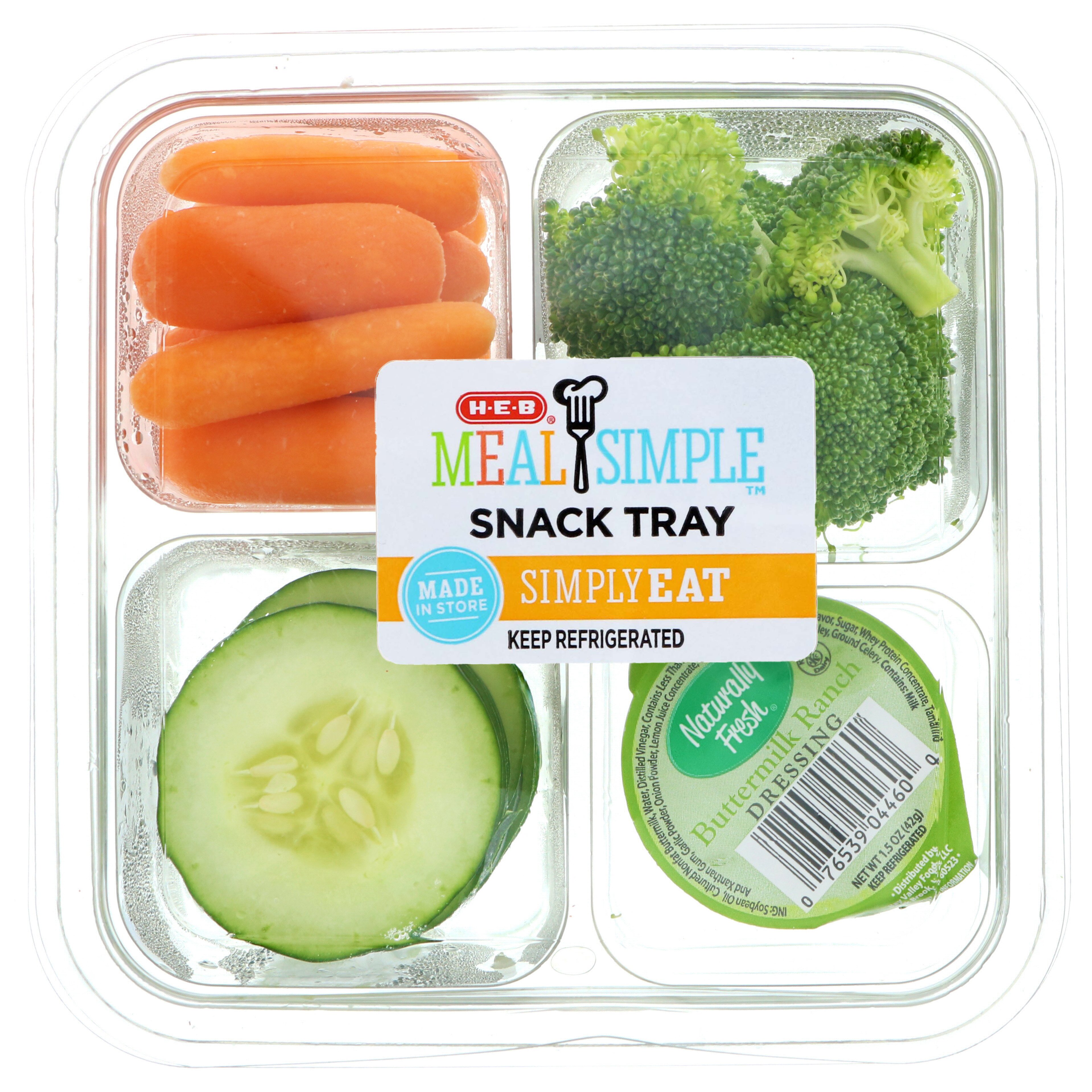 H-E-B Meal Simple Veggies with Ranch Snack Tray - Shop Snack Trays at H-E-B