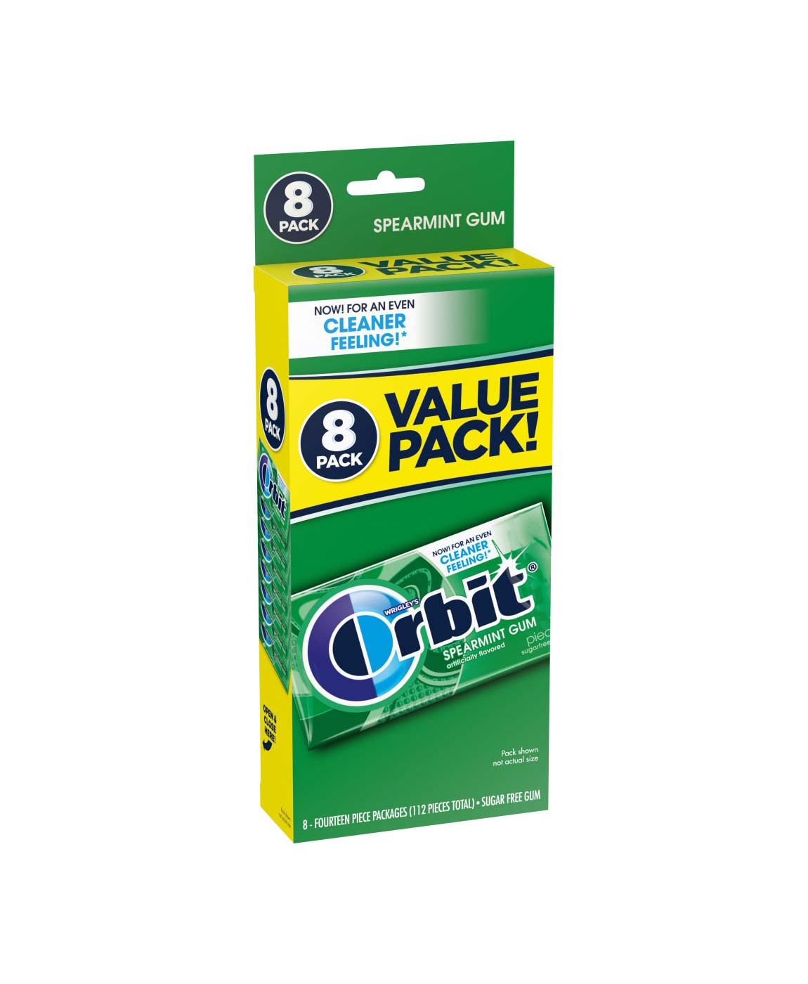 Orbit Sugar Free Chewing Gum Value Pack - Spearmint, 8 Pk; image 1 of 5