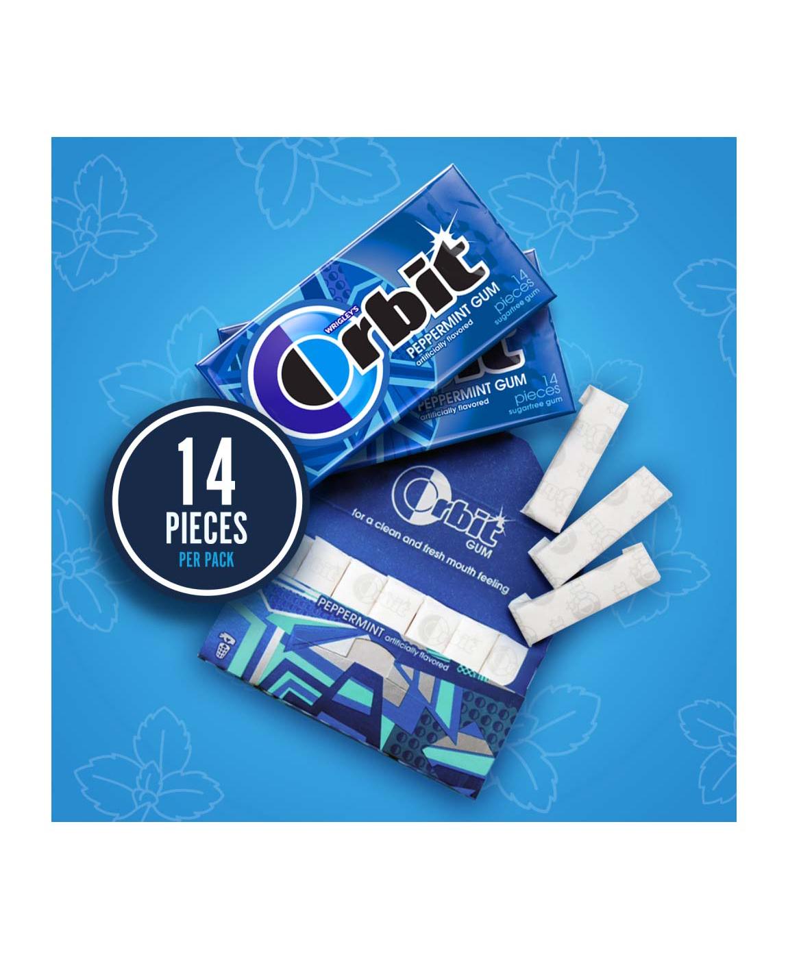 Orbit Sugar Free Chewing Gum Value Pack - Peppermint, 8 Pk; image 6 of 7