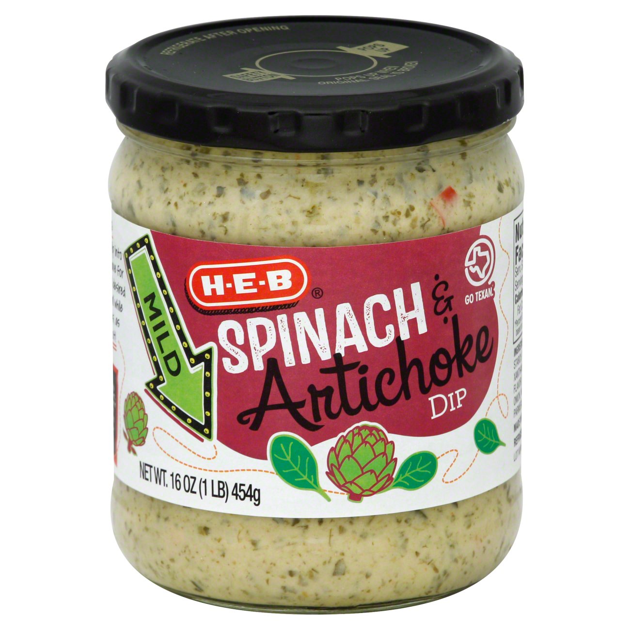 HEB Mild Spinach &Artichoke Dip Shop Salsa & dip at HEB