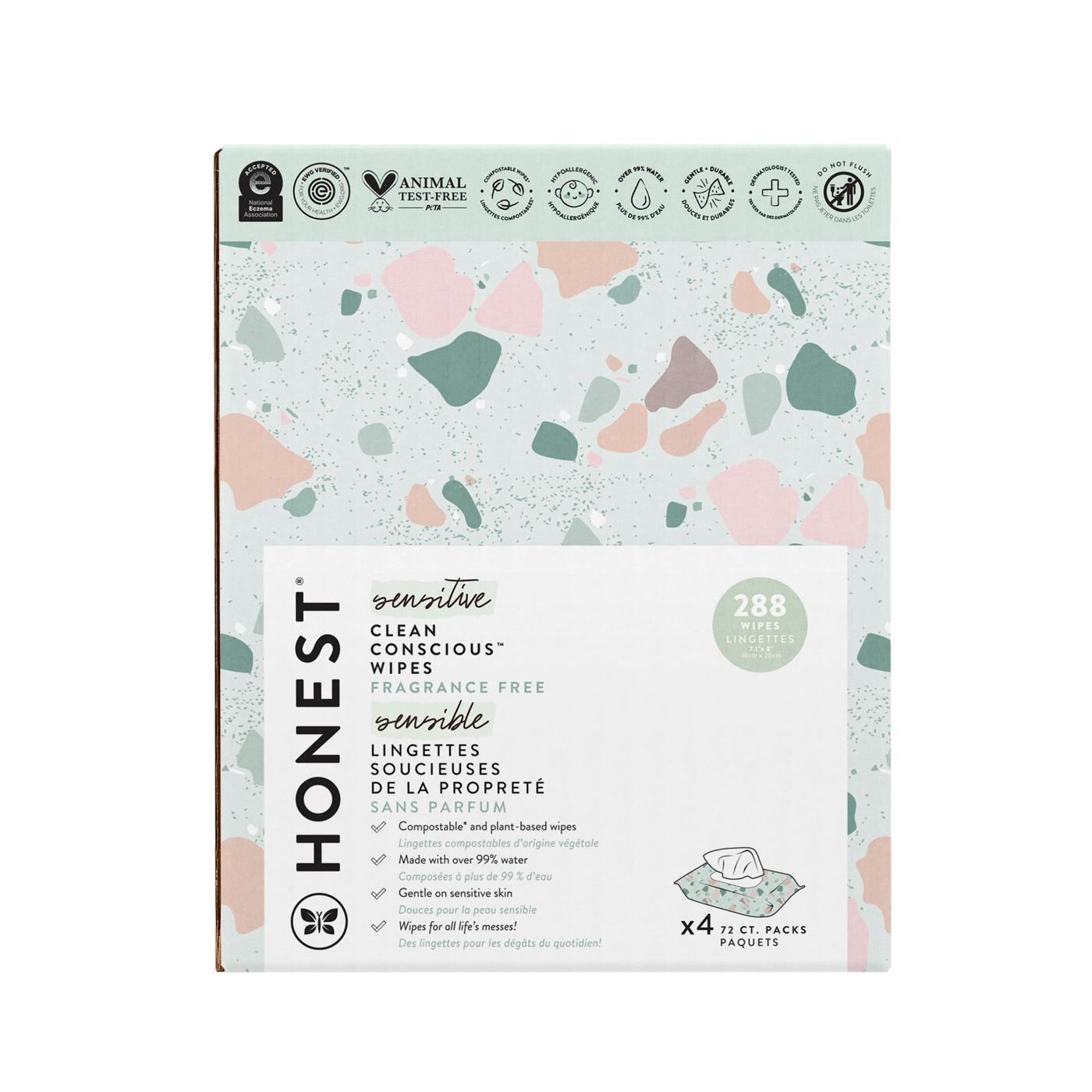 The Honest Company Clean Conscious Sensitive Baby Wipes - Fragrance Free, 4 Pk; image 1 of 5