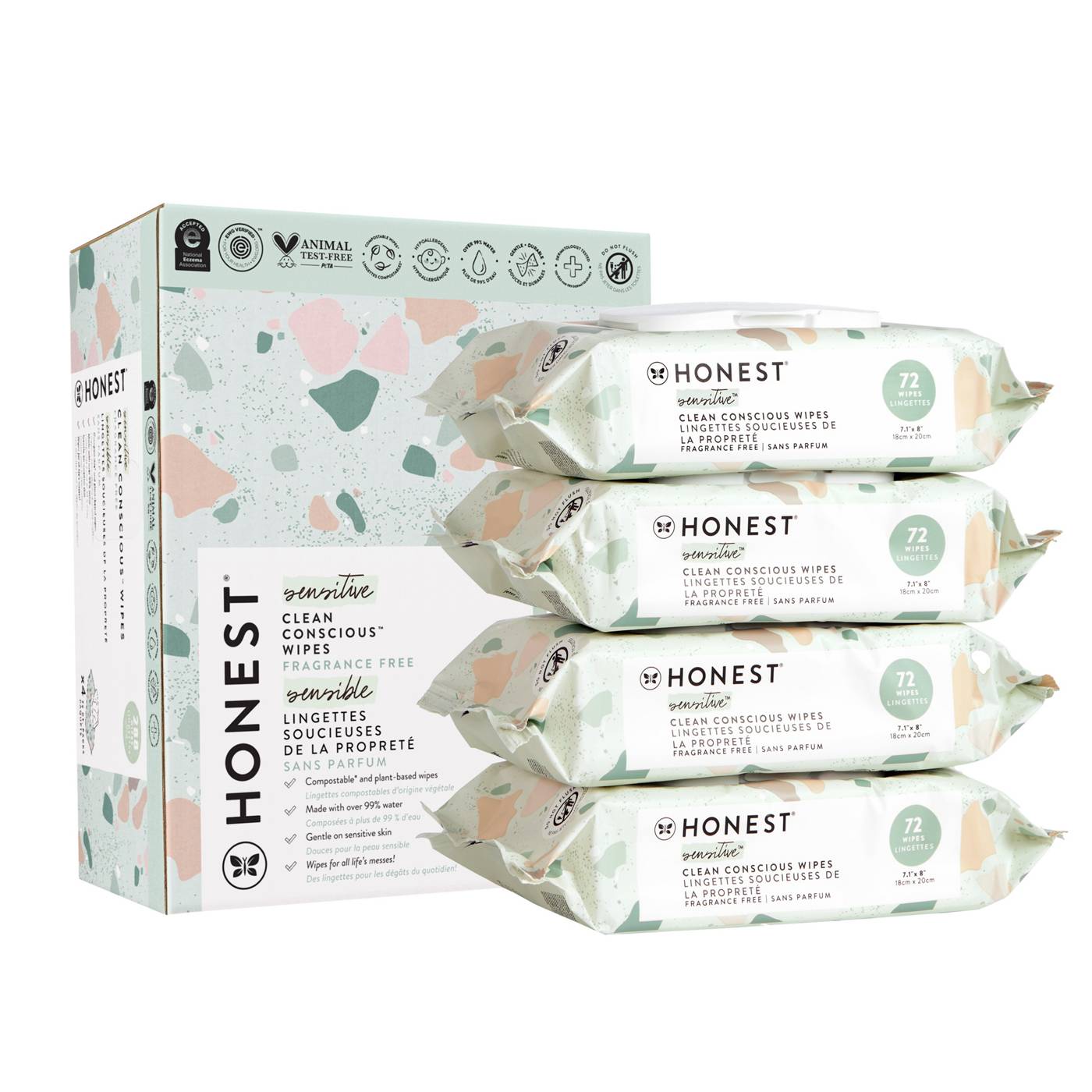 The Honest Company Clean Conscious Sensitive Baby Wipes - Fragrance Free, 4 Pk; image 2 of 5
