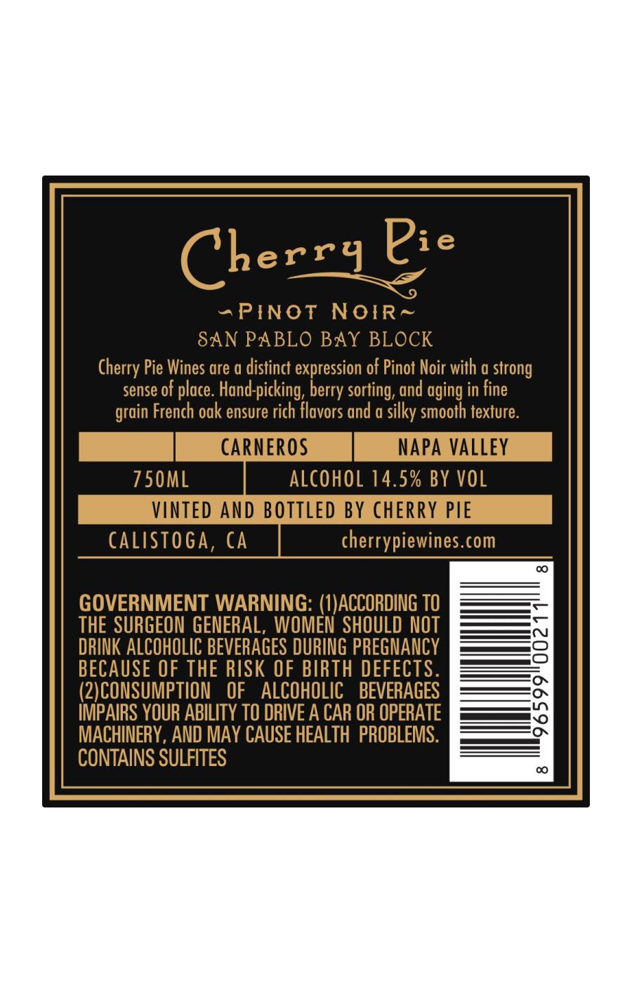 Cherry Pie San Pablo Bay Block Pinot Noir; image 2 of 3