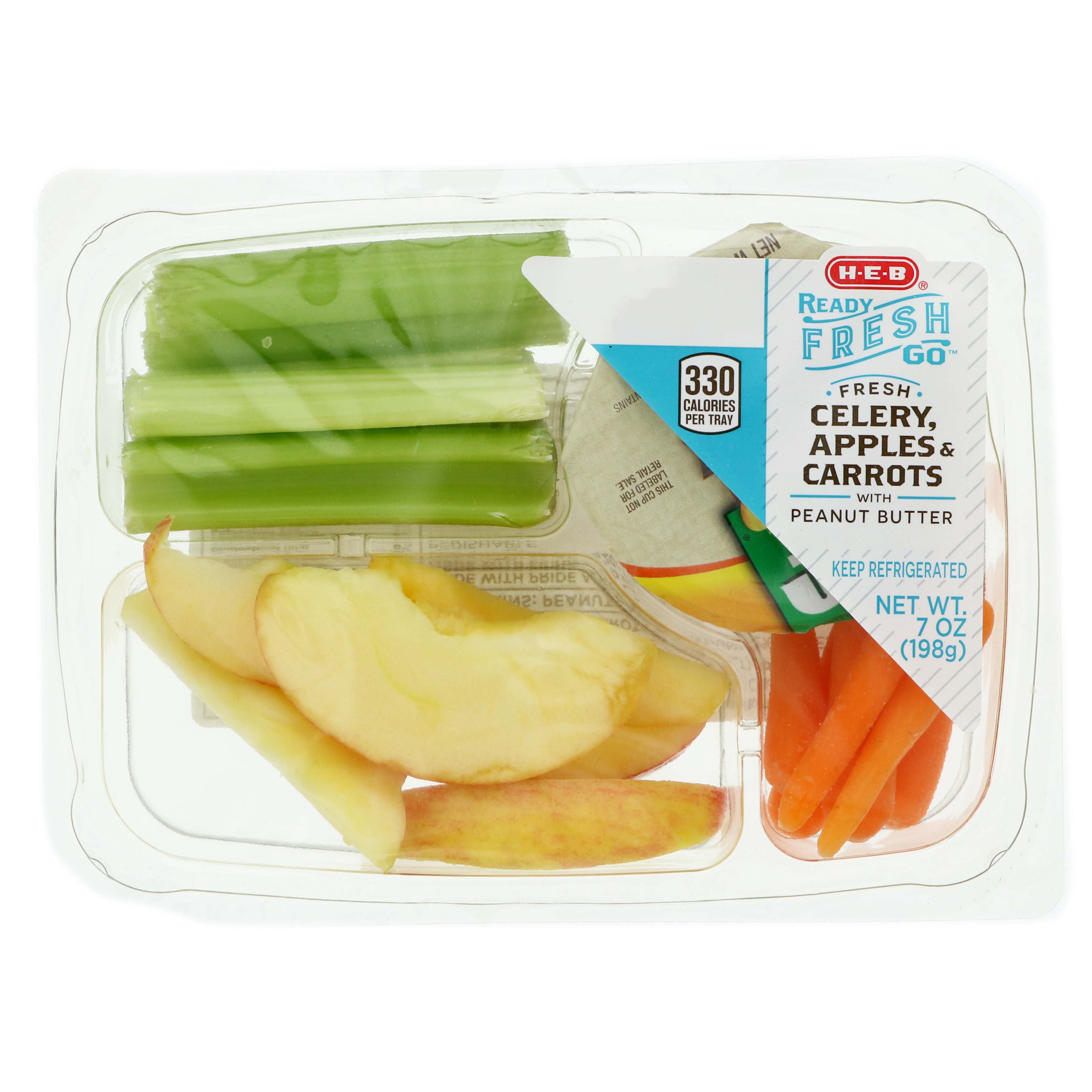 H-E-B Ready, Fresh, Go! Celery, Apples & Carrots Snack Tray - Shop ...