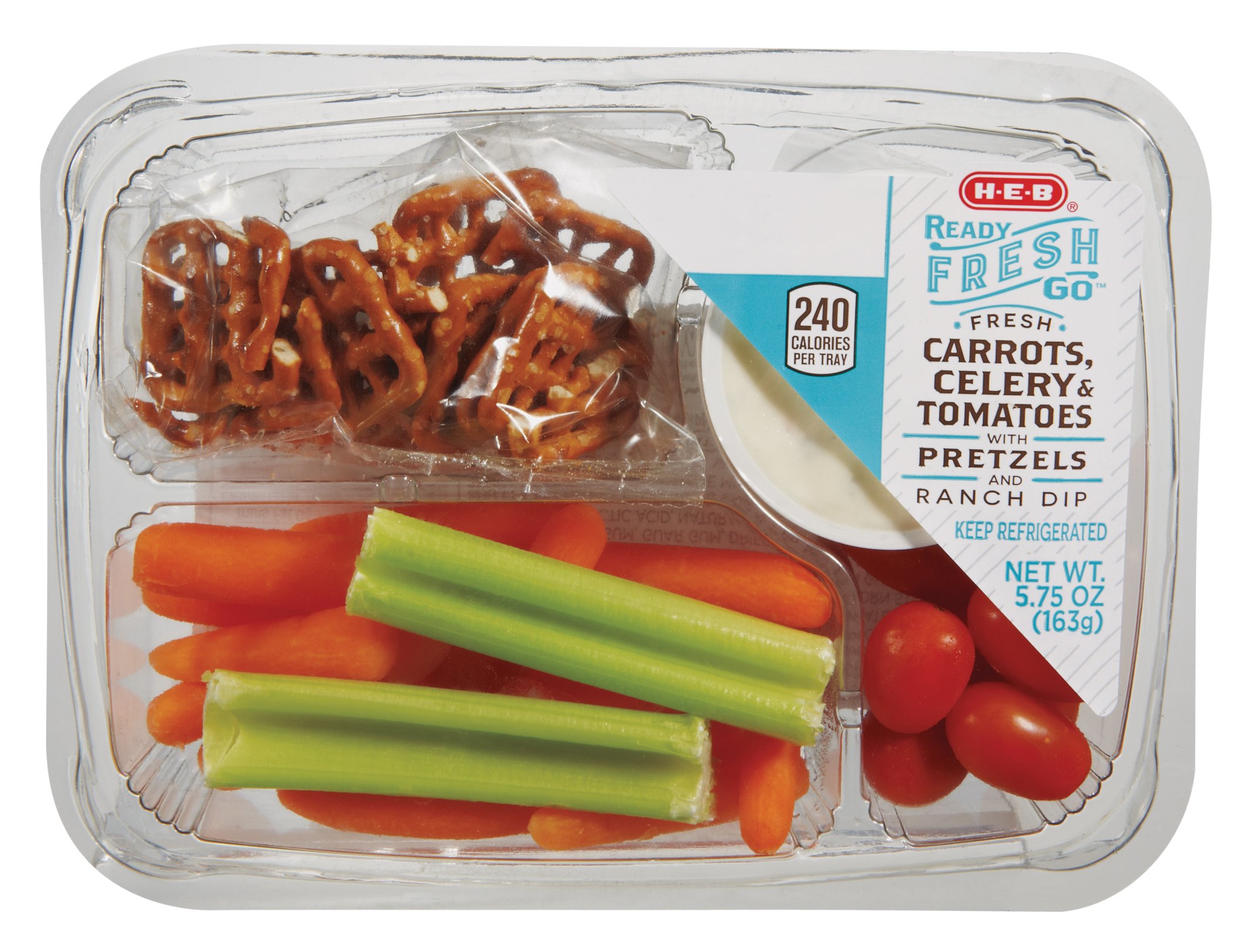 H-E-B Ready, Fresh, Go! Carrots, Celery & Tomatoes Ranch Snack Tray ...