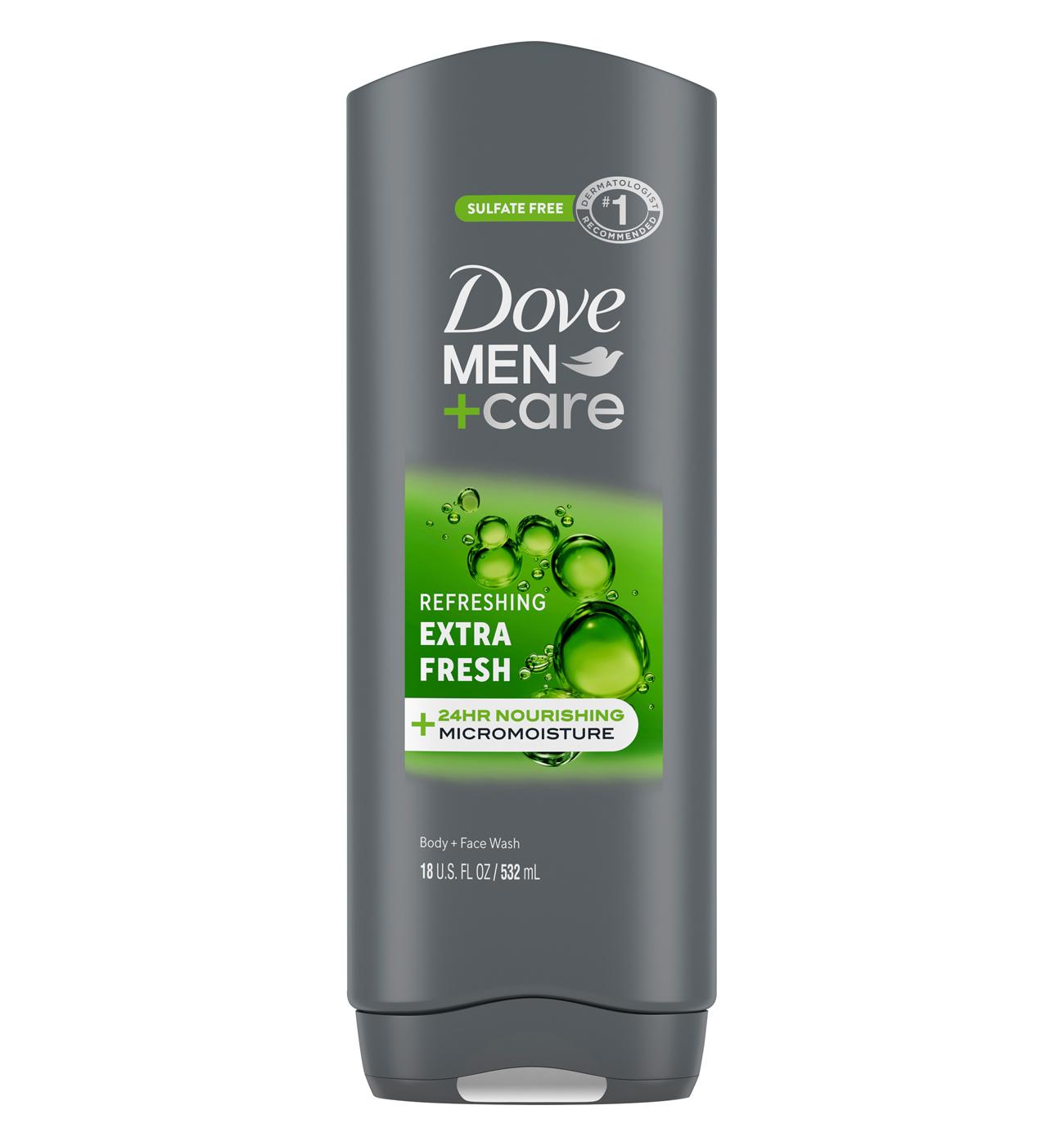 Dove Men+Care Sulfate Free Refreshing Body Wash - Extra Fresh; image 1 of 2