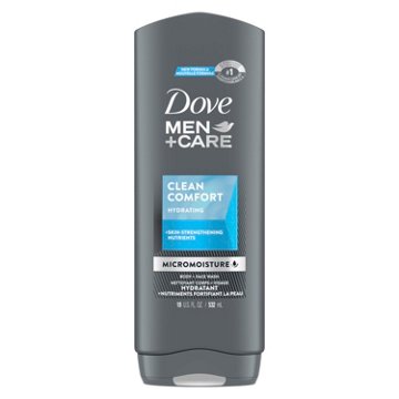Dove Men+Care Care Hydrating Body + Face Wash - Clean Comfort, 18 oz