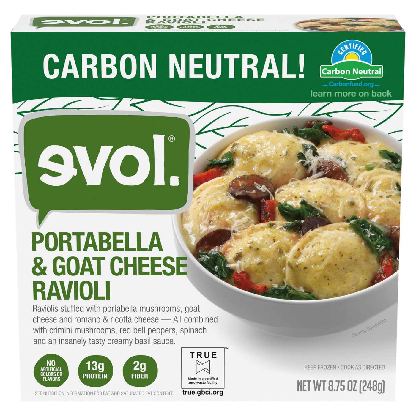 Evol Portabella & Goat Cheese Ravioli Frozen Meal; image 1 of 6
