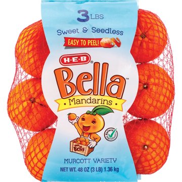 H-E-B Bella Mandarins, 3 lb bag