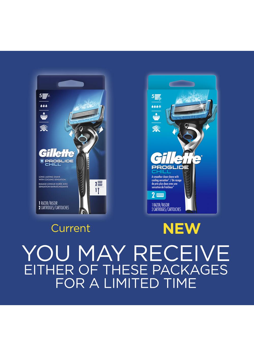 Gillette ProGlide Chill Razor + 2 Blade Refills - Shop Razors & Blades at  H-E-B