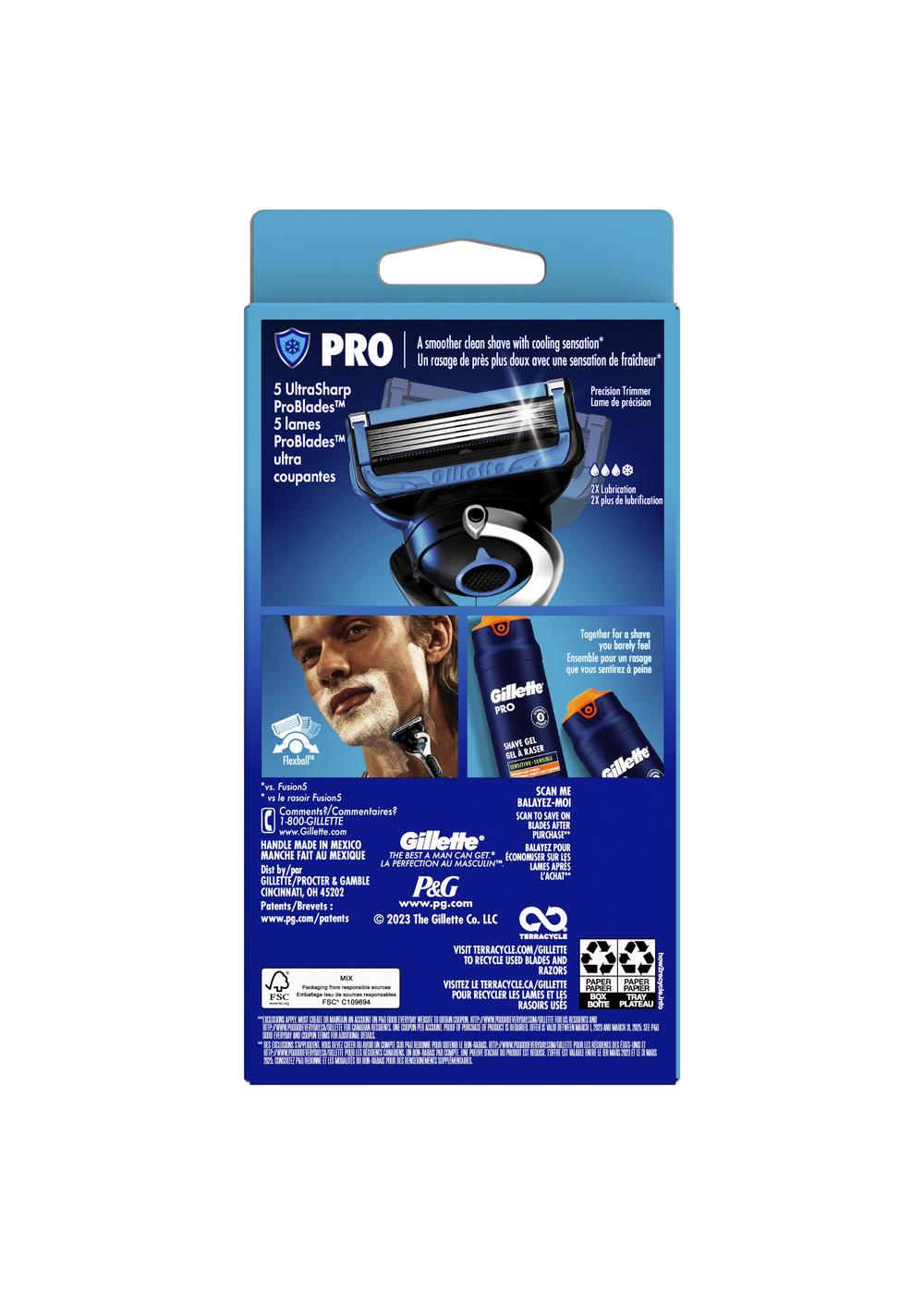 Gillette ProGlide Chill Razor + 1 Blade Refill - Shop Razors & blades ...