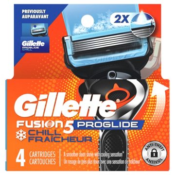 Gillette Fusion5 ProGlide Chill Razor Refills, 4 Razor Cartridges for Flexball