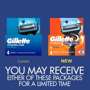 Gillette Fusion5 ProGlide Chill Razor Refills, 4 Razor Cartridges for Flexball