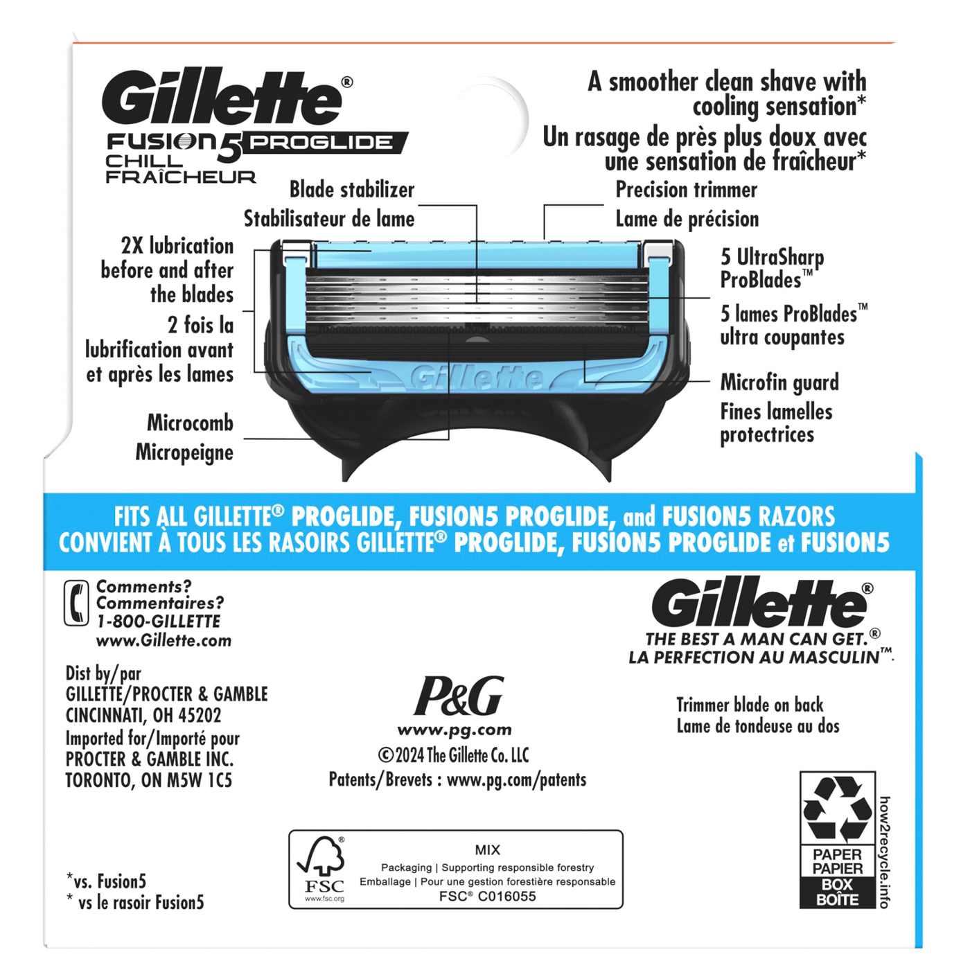 Gillette ProGlide Chill Razor Blade Refills; image 4 of 10