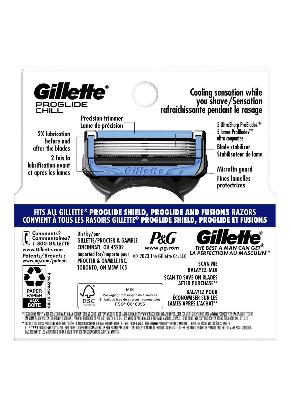 Gillette ProGlide Chill Razor Blade Refills; image 10 of 10