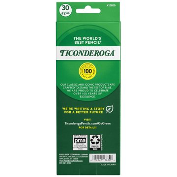 Ticonderoga Pre-Sharpened No.2 Classic Wood Pencils, 30 pk