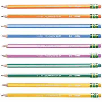 Ticonderoga Pre-Sharpened Striped Wood-Cased Pencils