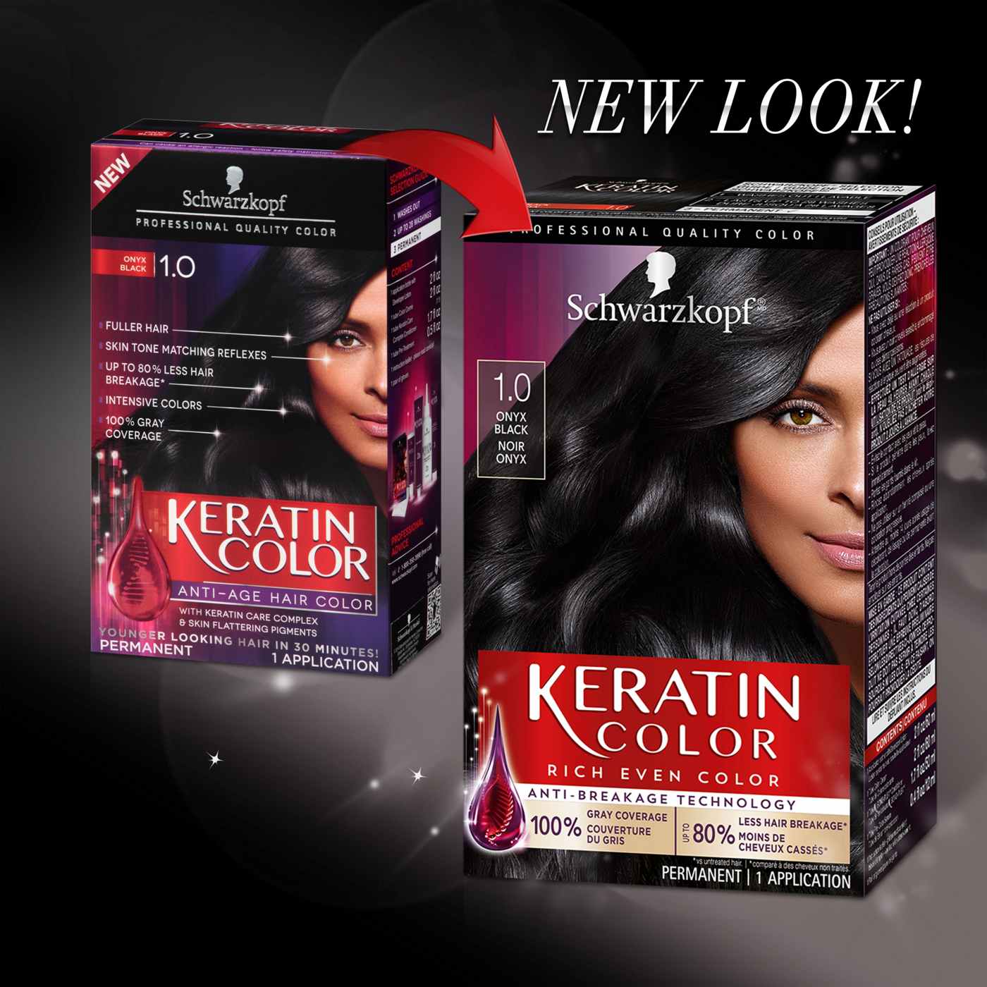 Schwarzkopf Keratin Color 1.0 Onyx Black Anti Age Hair Color; image 4 of 5