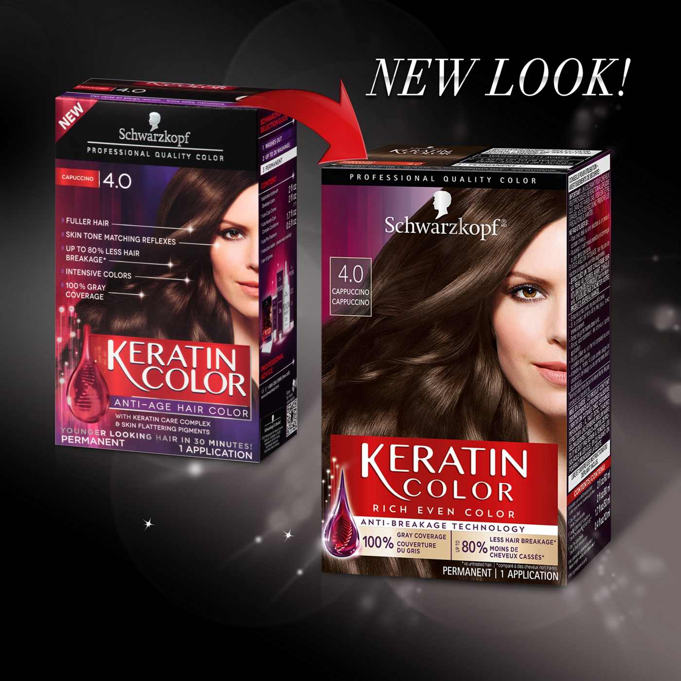 Schwarzkopf Keratin Color Permanent Hair Color Cream, 4.0 Cappuccino; image 2 of 6