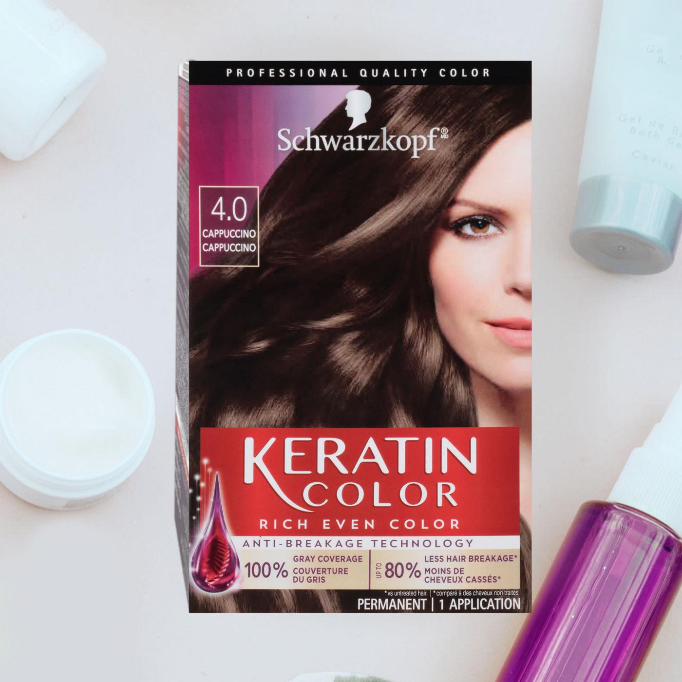 Schwarzkopf Keratin Color Permanent Hair Color Cream, 4.0 Cappuccino; image 6 of 6