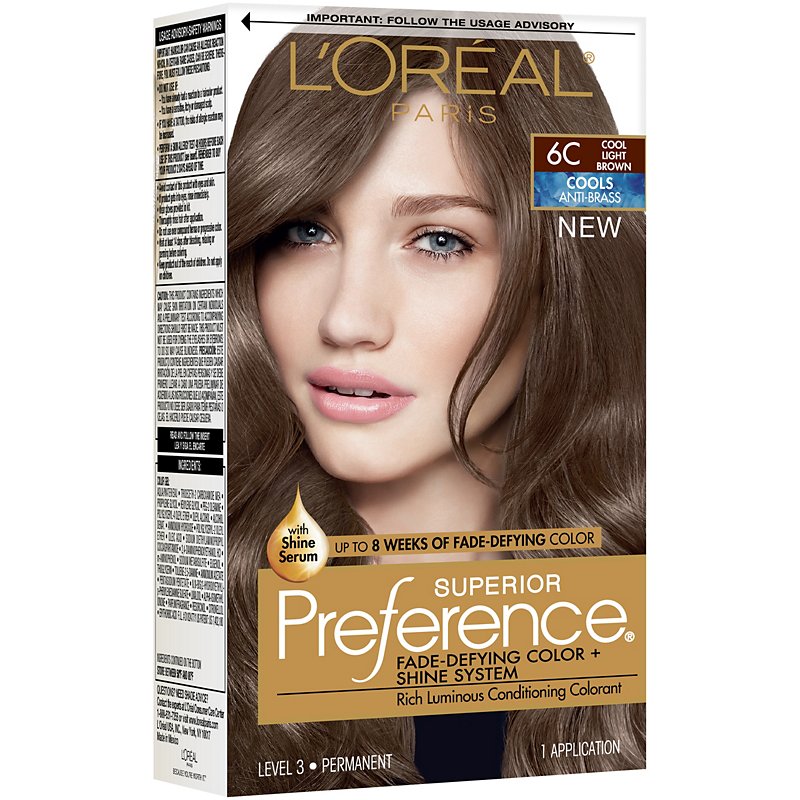 L'Oréal Paris Superior Preference Permanent Hair Color, 6C Cool Light Brown  - Shop Hair Care at H-E-B