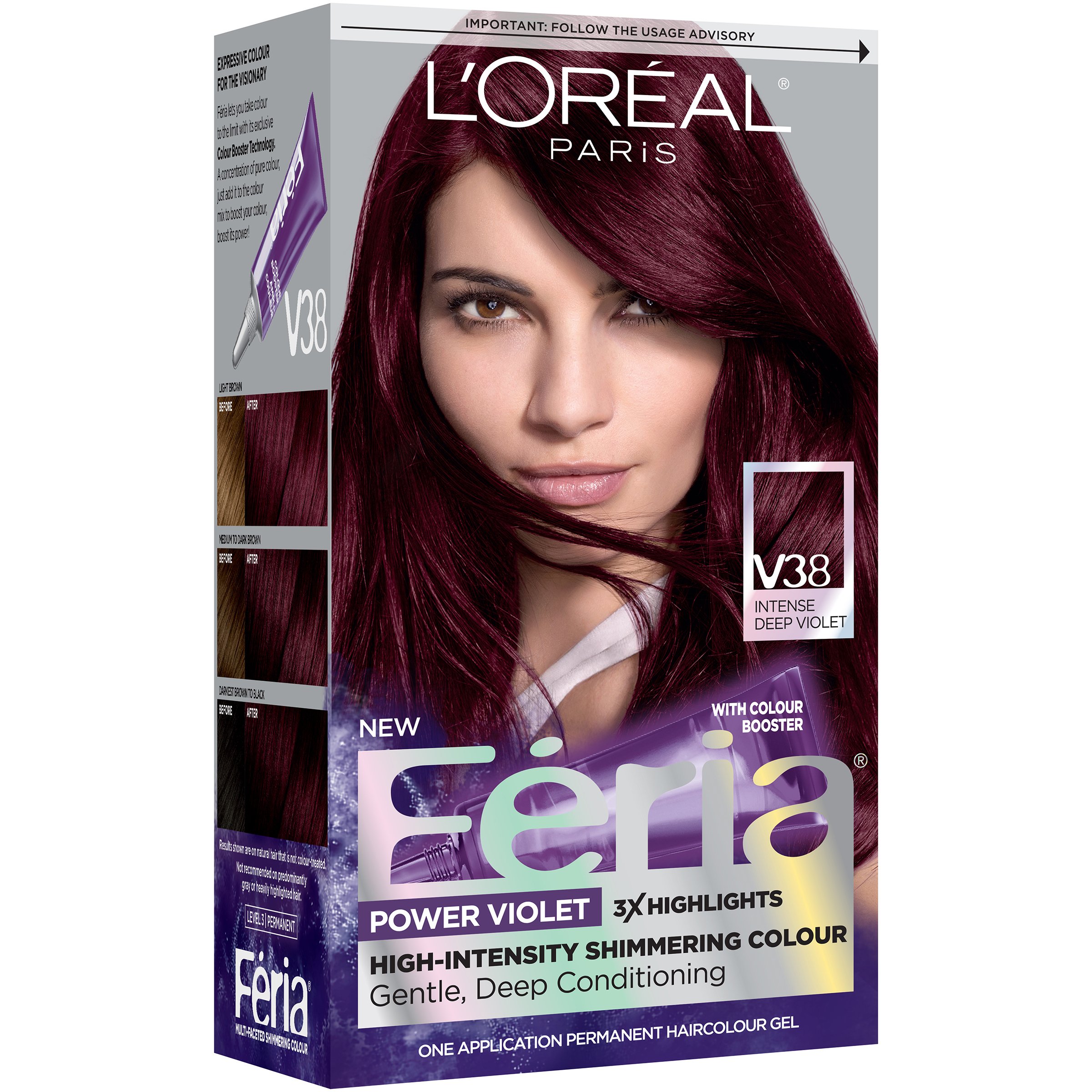 L'Oréal Paris Feria Multi-Faceted Permanent Hair Color - V38 Intense Deep  Violet - Shop Hair Care at H-E-B