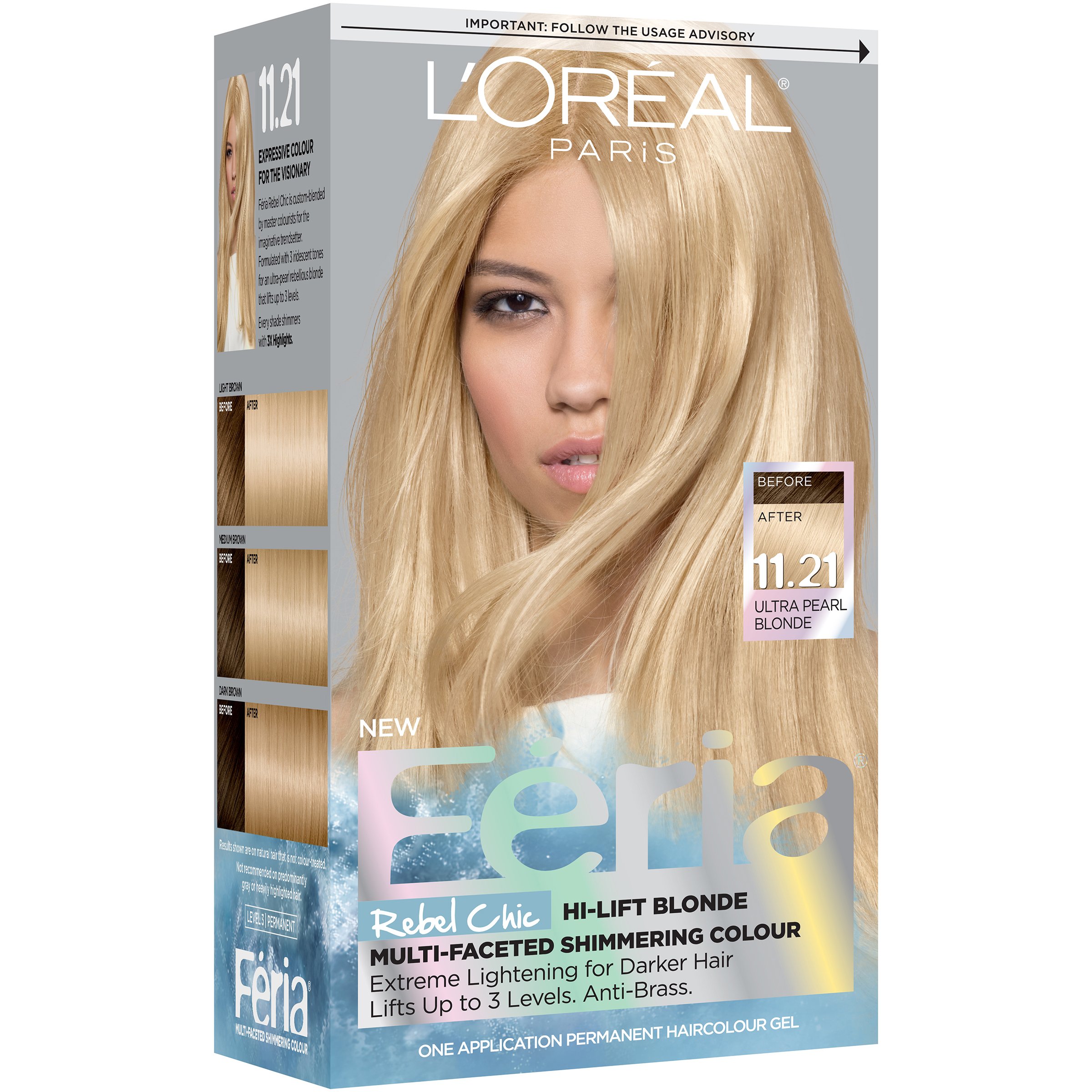 L Oreal Paris Feria Permanent Hair Color 11 21 Bad To The Blonde Ultra Pearl Blonde Shop Hair Color At H E B