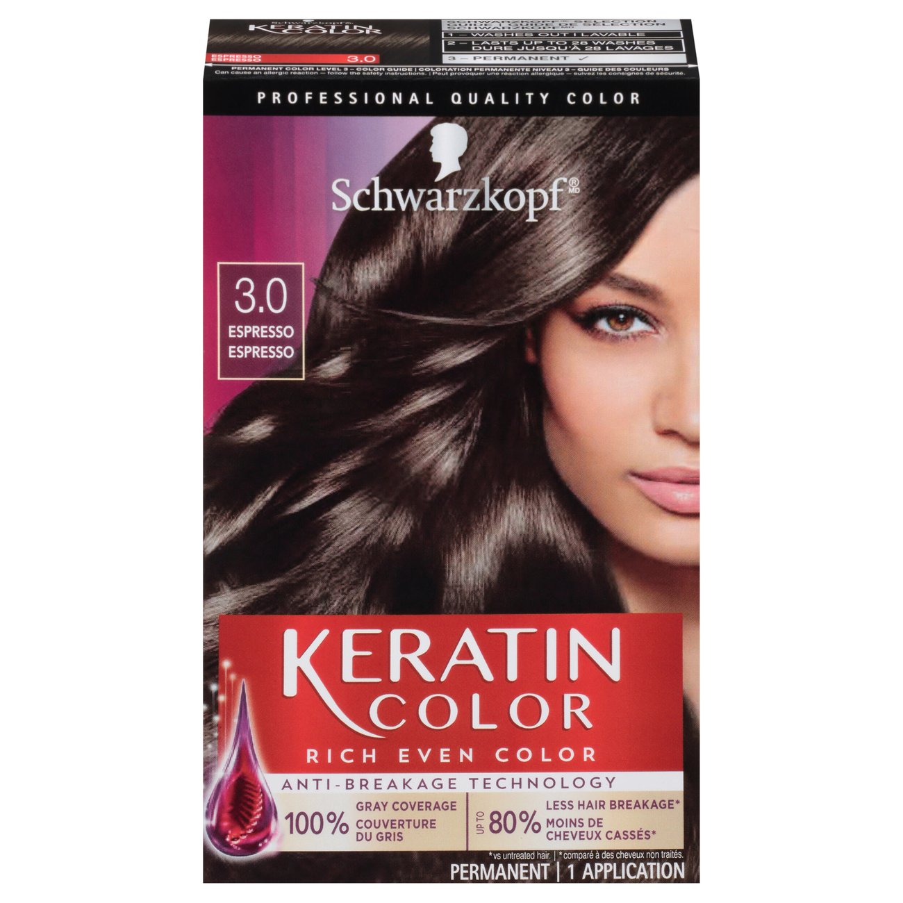 Schwarzkopf Keratin Color Permanent Hair Color  Espresso - Shop Hair  Care at H-E-B
