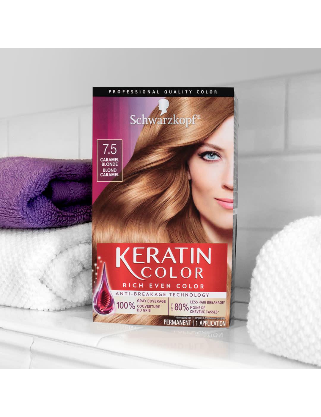 Schwarzkopf Keratin Color Permanent Hair Color Cream, 7.5 Caramel Blonde; image 3 of 5