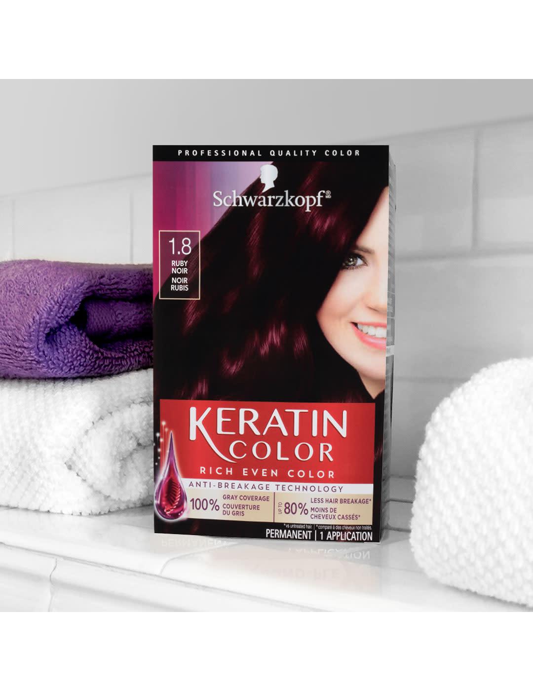 Schwarzkopf Keratin Color 1.8 Ruby Noir Anti Age Hair Color; image 2 of 5
