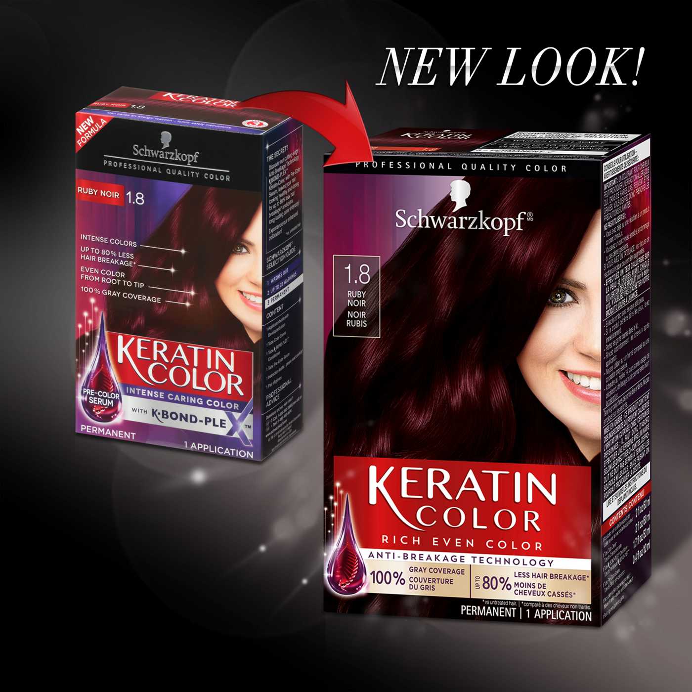 Schwarzkopf Keratin Color 1.8 Ruby Noir Anti Age Hair Color; image 3 of 5