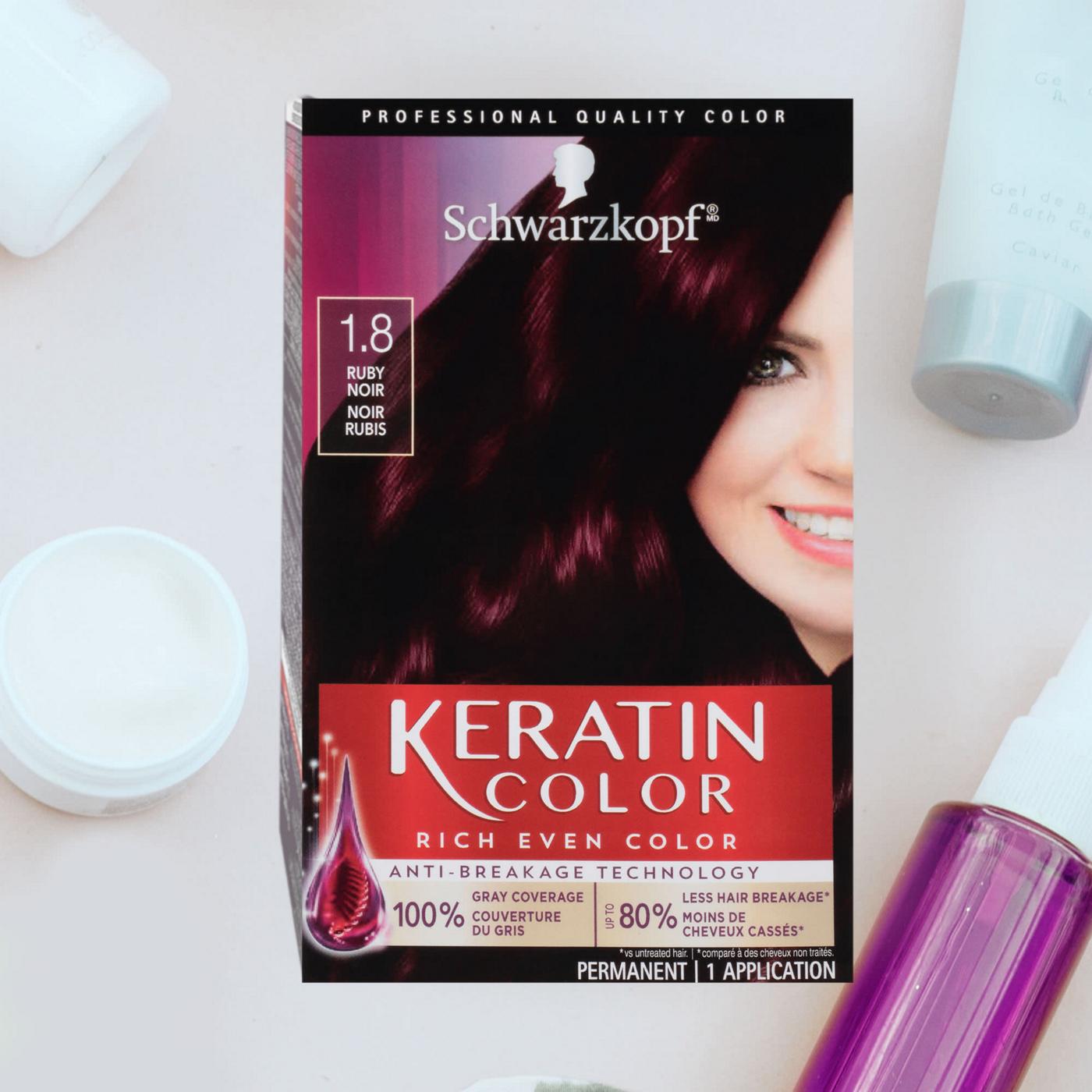 Schwarzkopf Keratin Color 1.8 Ruby Noir Anti Age Hair Color; image 4 of 5