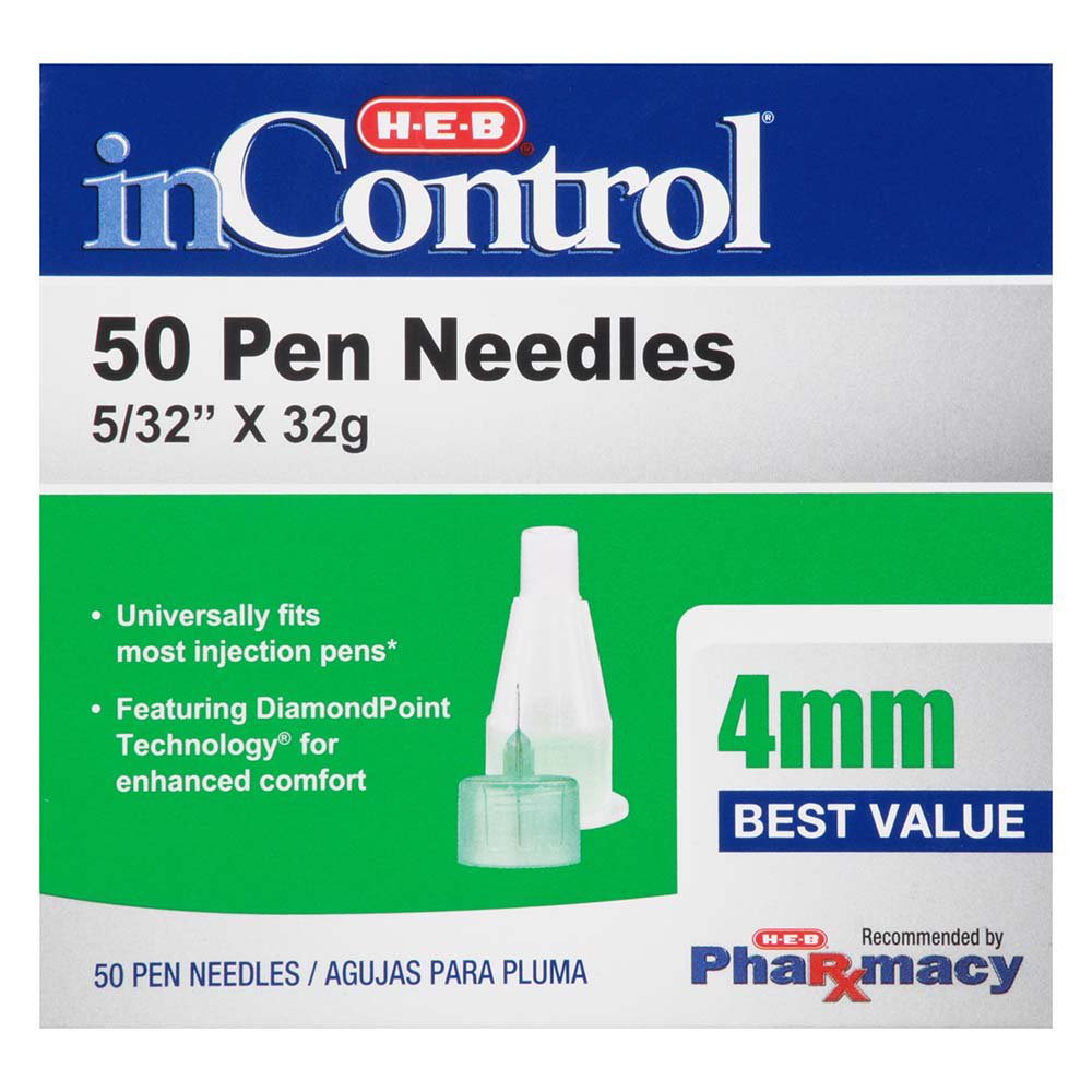 H-E-B Inontrol Pen Needles, 4MM 32G - Shop Needles at H-E-B