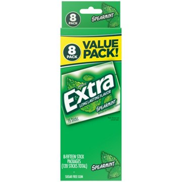 Extra Spearmint Sugar Free Chewing Gum - Value Pack, 8 pk, 120 pc