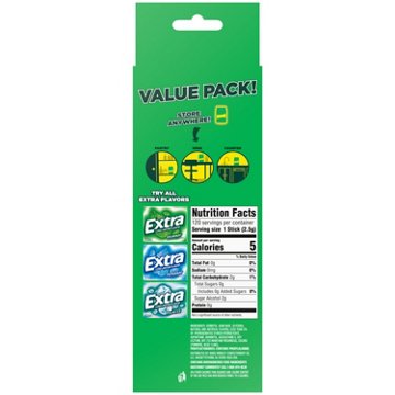 Extra Spearmint Sugar Free Chewing Gum - Value Pack, 8 pk, 120 pc