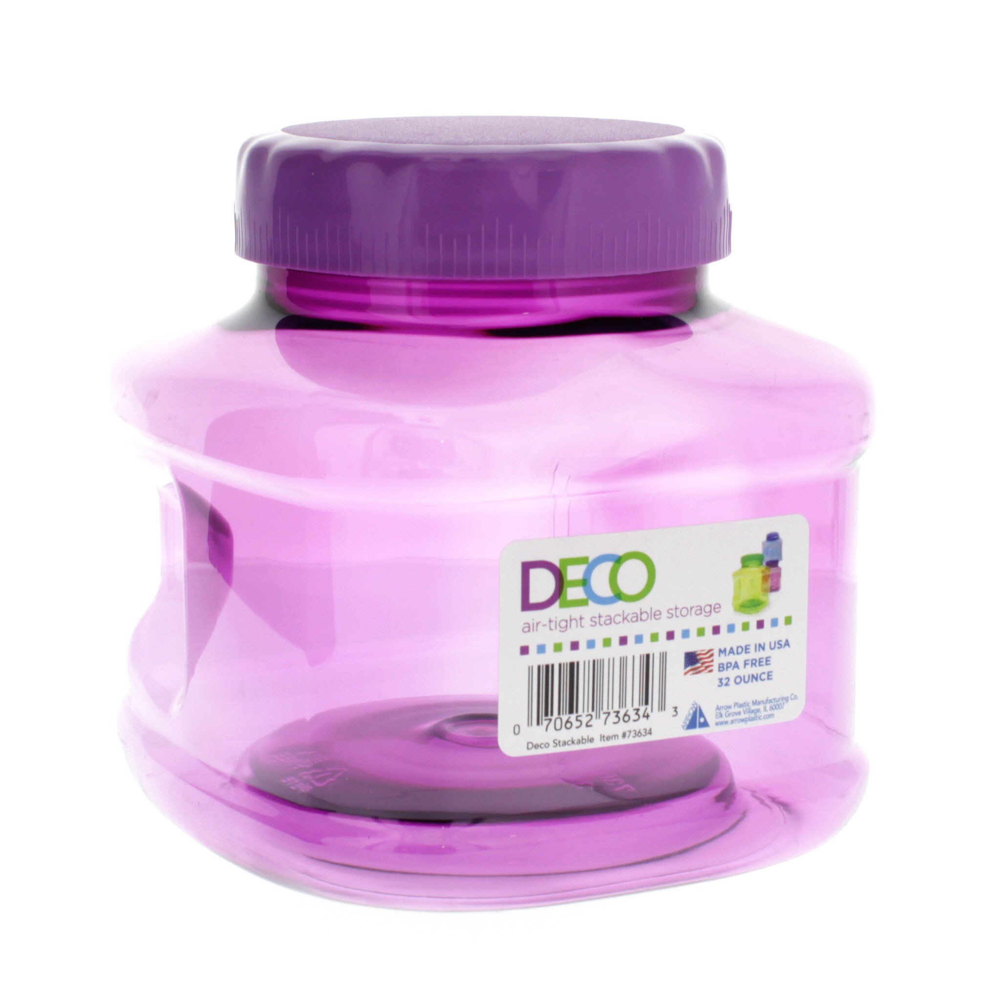 Arrow Deco 32oz Stackable Storage Container, Purple - Shop Food storage ...