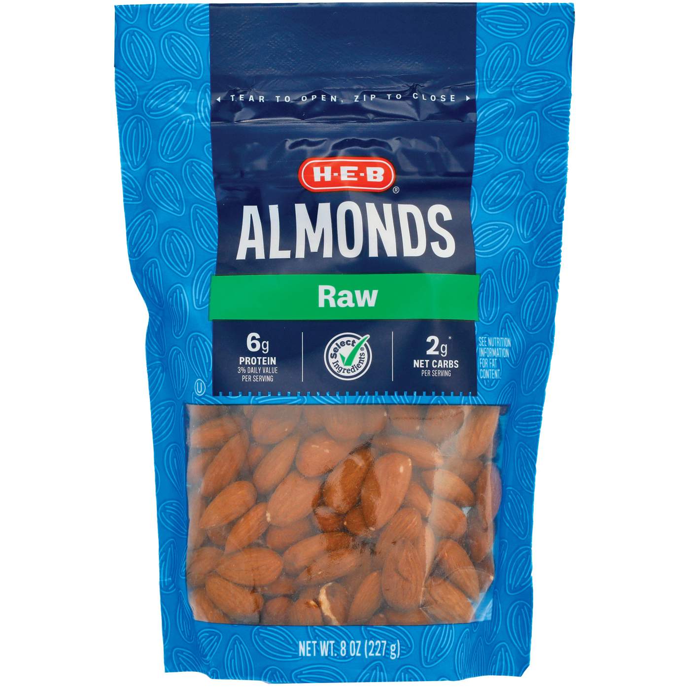 H-E-B Whole Raw Almonds; image 1 of 3