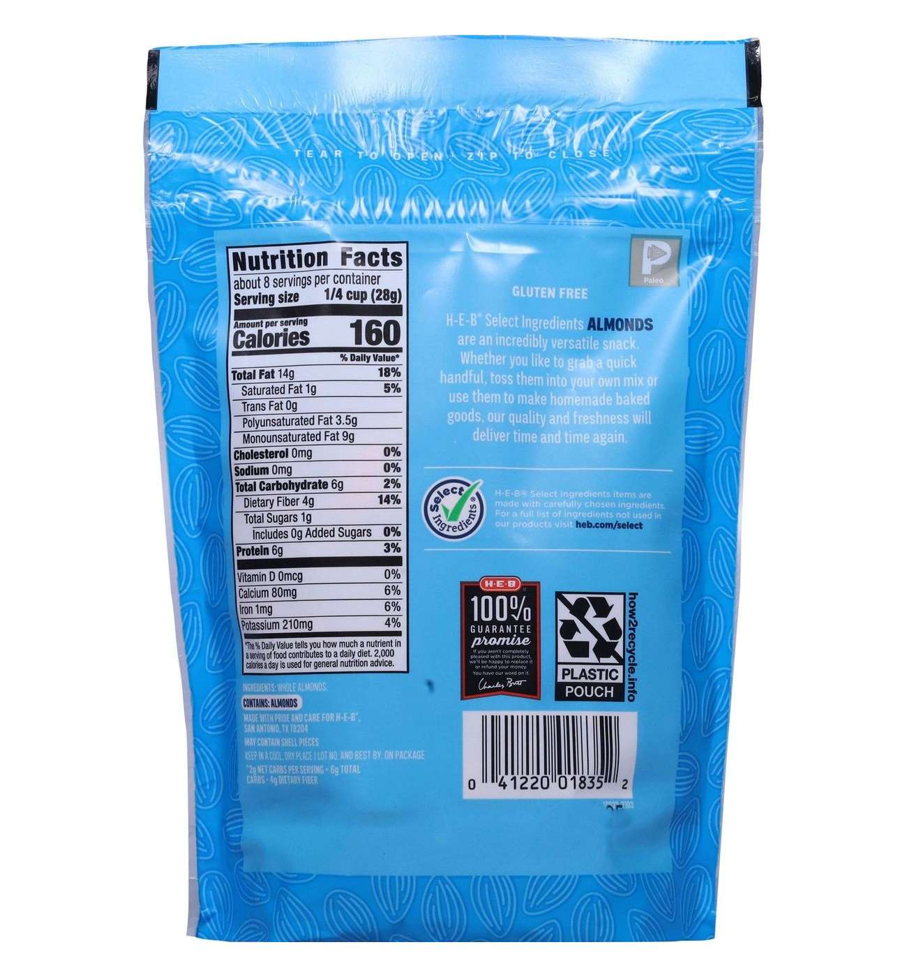 H-E-B Whole Raw Almonds; image 5 of 5