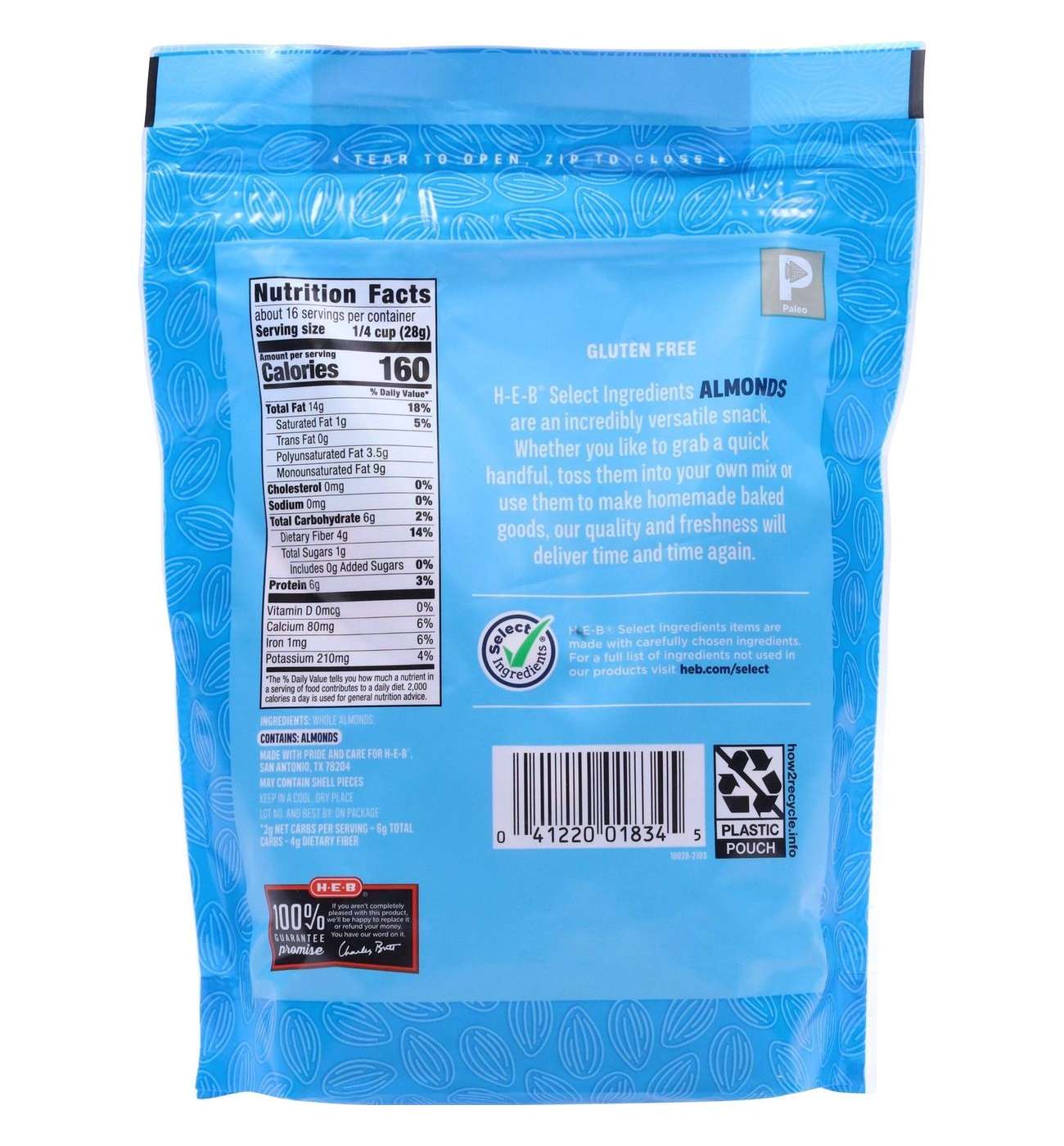 H-E-B Whole Raw Almonds; image 2 of 3