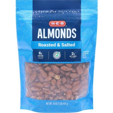 H-E-B Salted Roasted Almonds, 16 oz