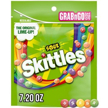 Skittles Sour Chewy Fruit Candy - Grab N Go Size, 7.2 oz