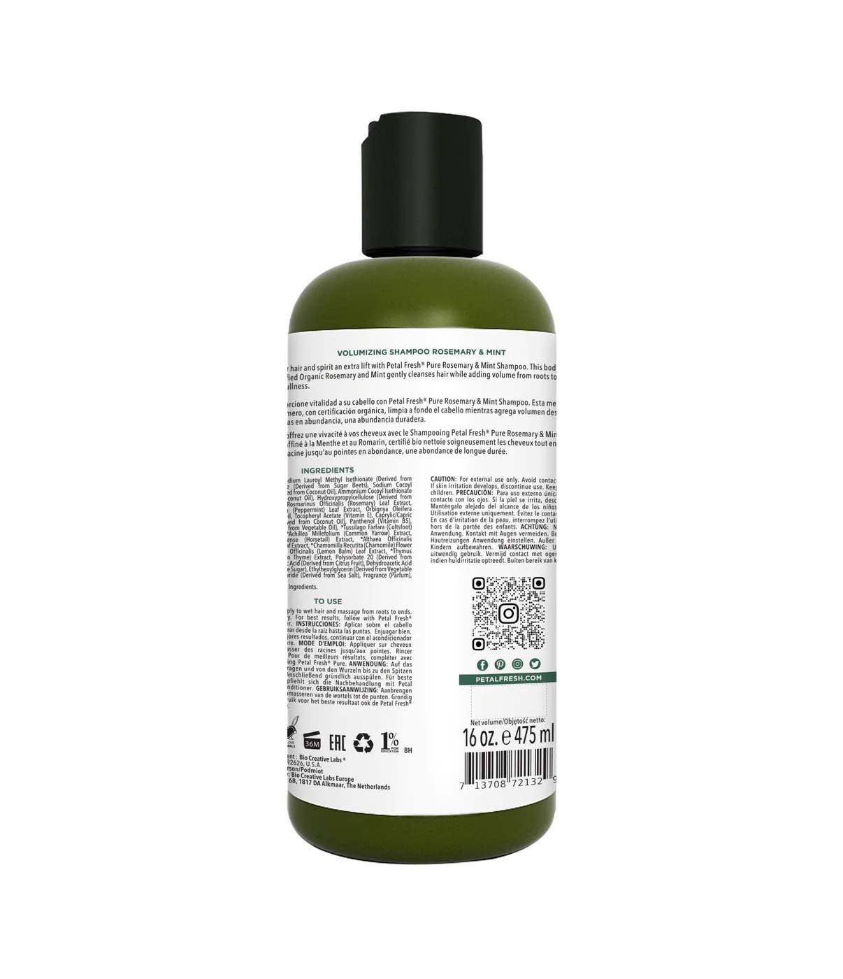 Petal Fresh Pure Volumizing Shampoo - Rosemary & Mint ; image 4 of 4