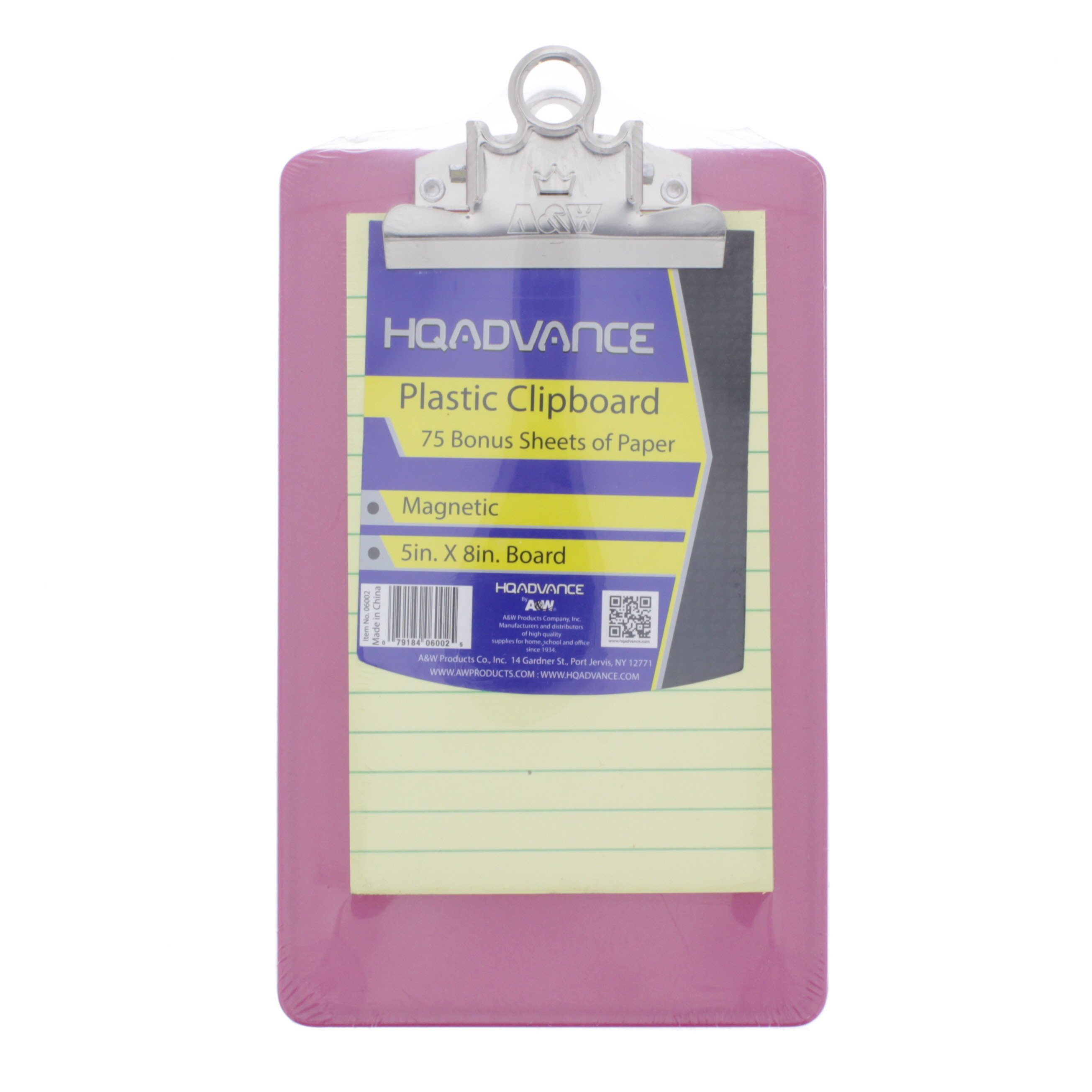 A & W Pink Plastic Clipboard with Pad Shop Clipboards at HEB