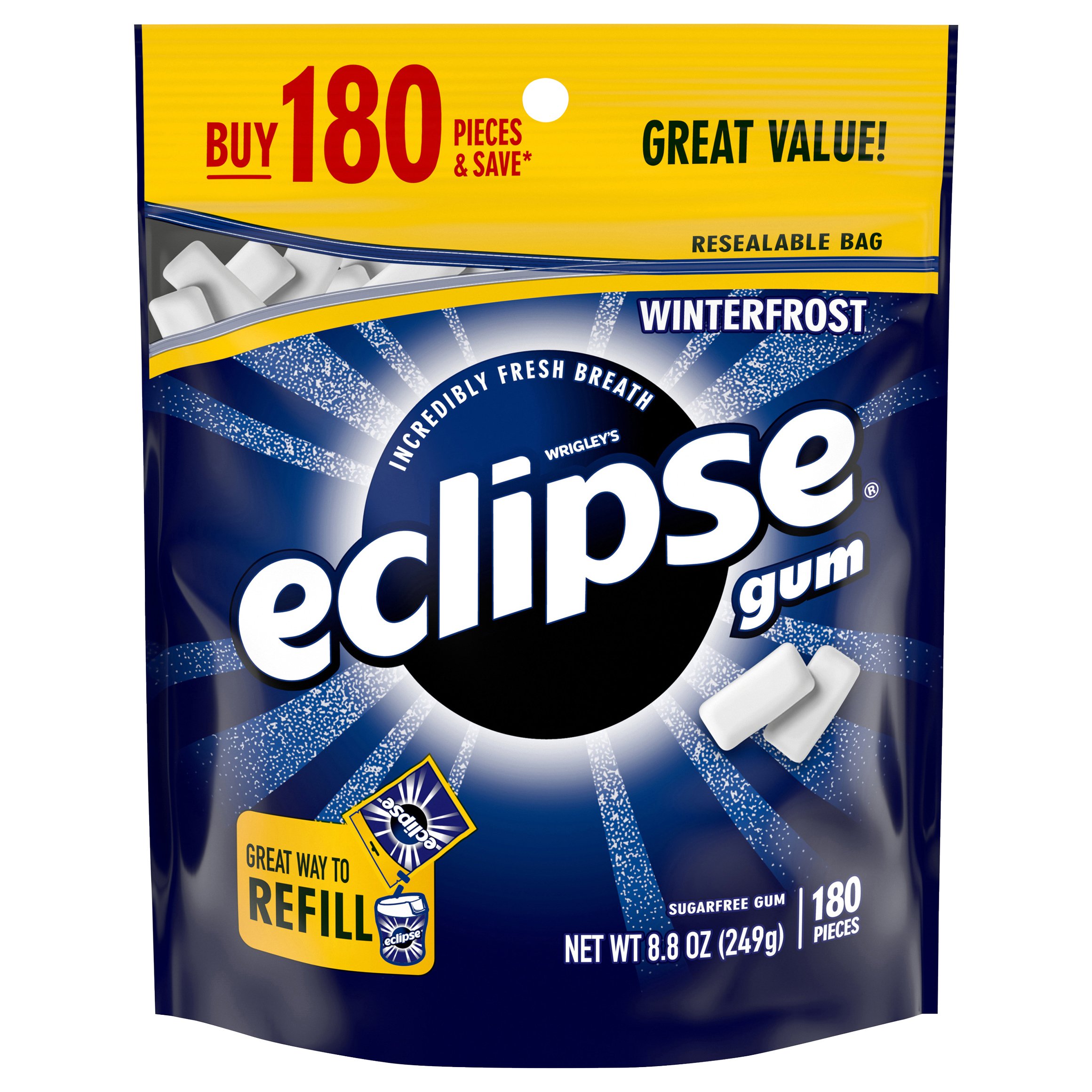 Eclipse Peppermint Gum - 8 / Box - Candy Favorites