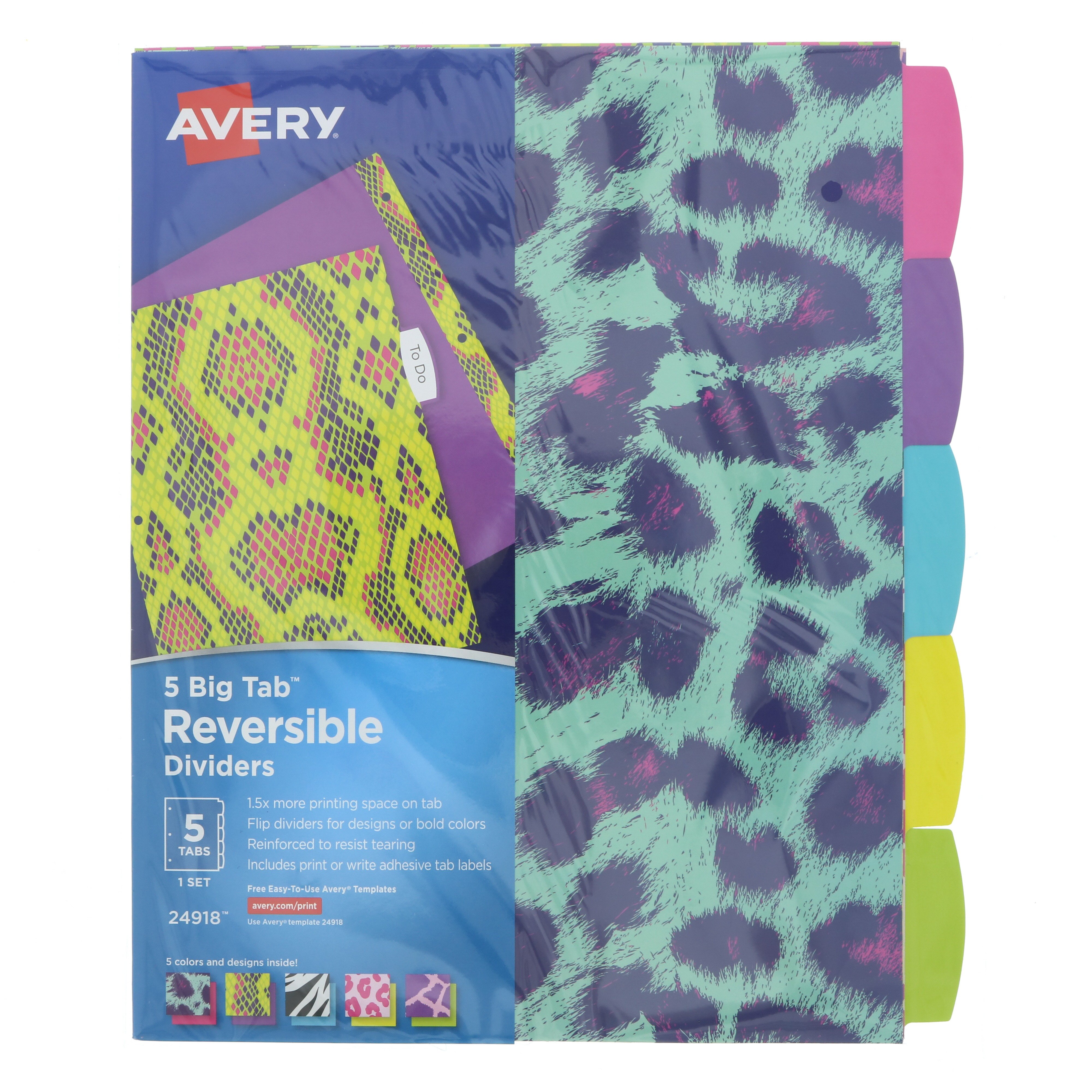 Avery Big Tab Reversible Fashion Dividers , Colors & Designs May Vary